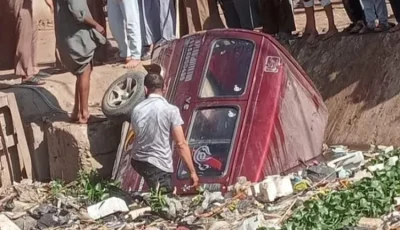 سقوط سيارة سوزوكي بترعة مياه غرب الأقصر
