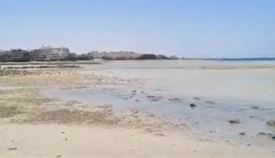 بسبب المد والجزر.. تراجع مياه شواطئ الغردقة لعدة أمتار| بث مباشر