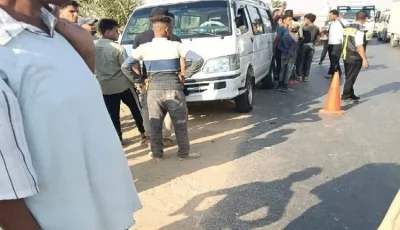 مصرع شخص بتصادم تروسيكل وميكروباص على طريق الفيوم الصحراوي