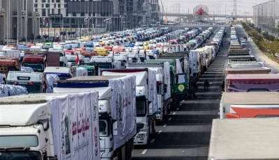 انطلاق القافلة الـ37 من المساعدات الإنسانية من مصر باتجاه غزة