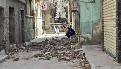 انهيار جزئي لعقار مكون من 4 طوابق بـ”عين شمس”.. وإخلاء السكان
