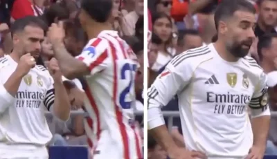 اذهب للبكاء… مشادة قوية بين كارفاخال ولاعب أتلتيكو مدريد “صور”