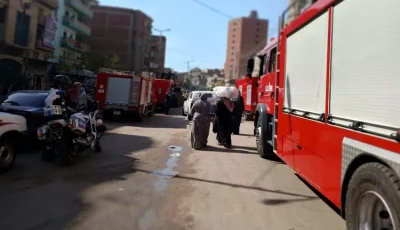 حريق هائل في شارع المرسيدس بمنطقة الحرفيين بالقاهرة