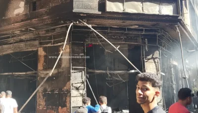 بسبب ماس كهربائي.. حريق يلتهم مقهى من طابقين والطابق الأول من العقار الذي يعلوه