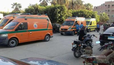 9 فتيات مصابات بتصادم سيارتين بطريق بنى سويف الفيوم الجديد