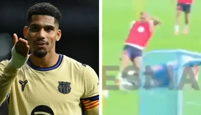 فيديو: تدخل عنيف من أراوخو على توريس في تدريبات برشلونة