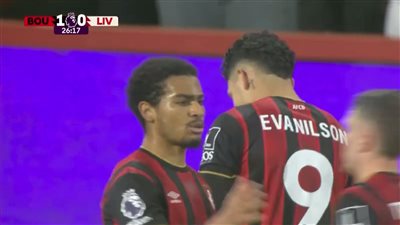 بورنموث ضد ليفربول.. إيفانيلسون يسجل الهدف الأول لـ بورنموث أمام ليفربول في الدوري الإنجليزي