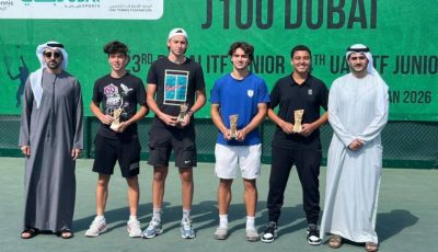 تتويج أبطال دولية دبي لتنس الشباب