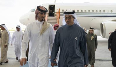 منصور بن زايد يستقبل جاسم بن حمد ويشهدان جولة الجياد العربية