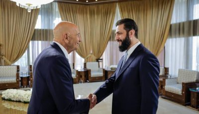 الشرع يلتقي توم باراك في دمشق ويؤكد أهمية سيادة سوريا على كامل أراضيها